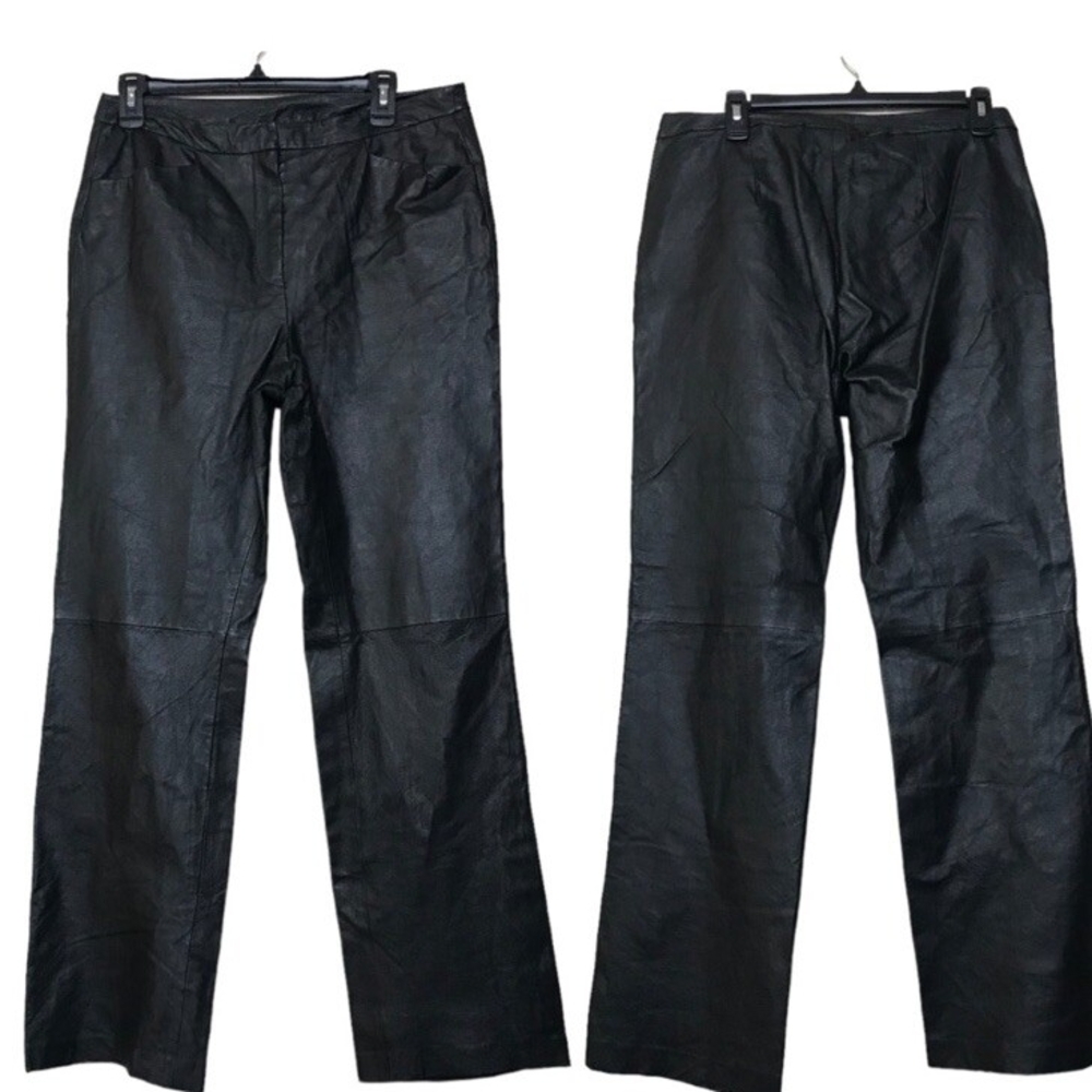 🔥6 FOR $25!🔥Chadwicks!Black Wide Leg 100 % Leather Pants